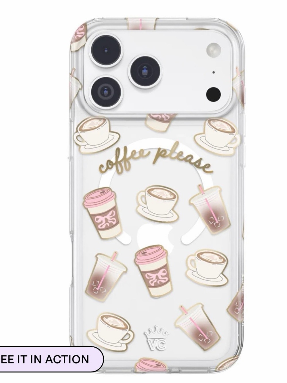 Velvet caviar Coffee Please Clear Phone Case for iPhone -